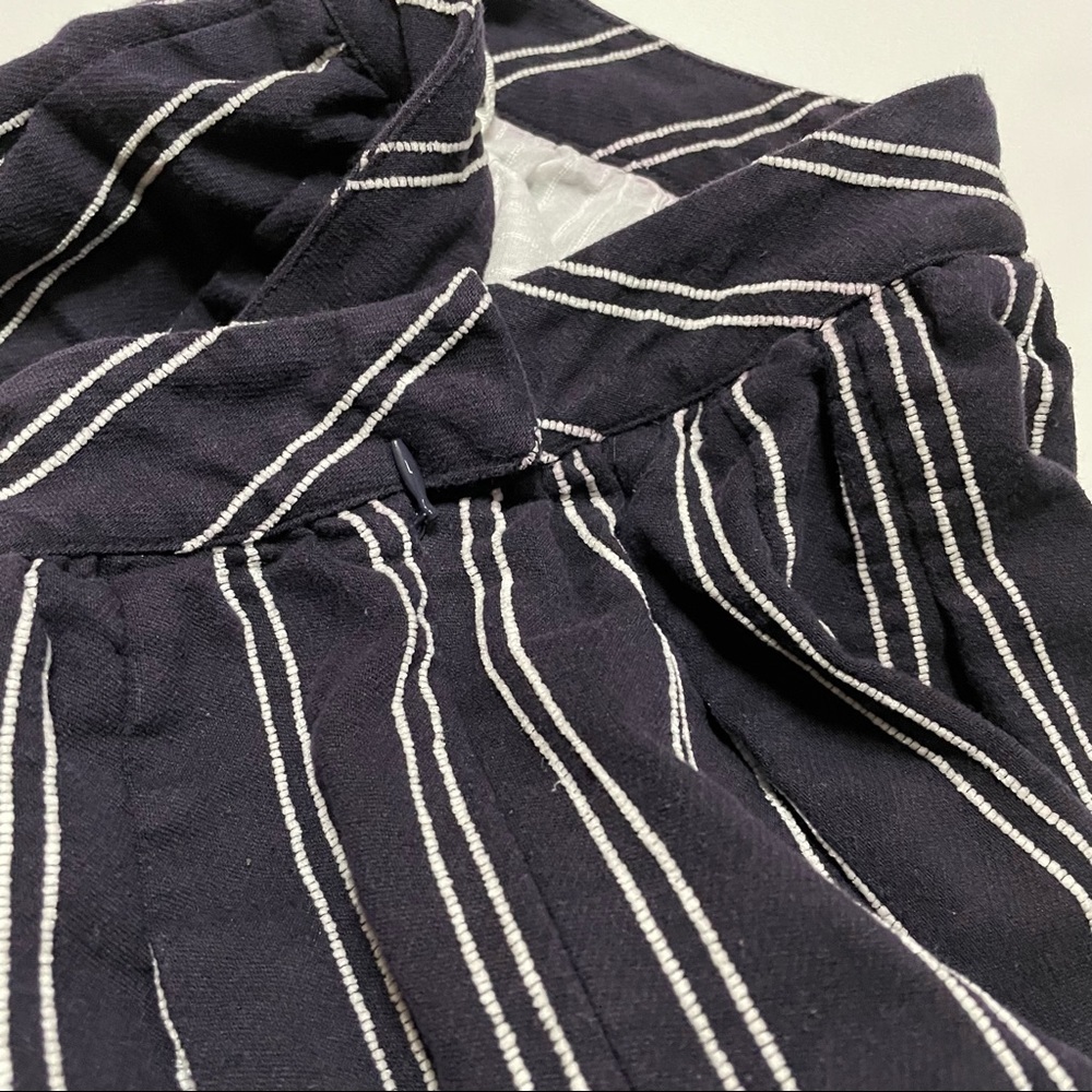 Maeve Navy Blue White Casual Pleated Skirt Pockets Lined Business Casual Size 2 - Picture 8 of 9